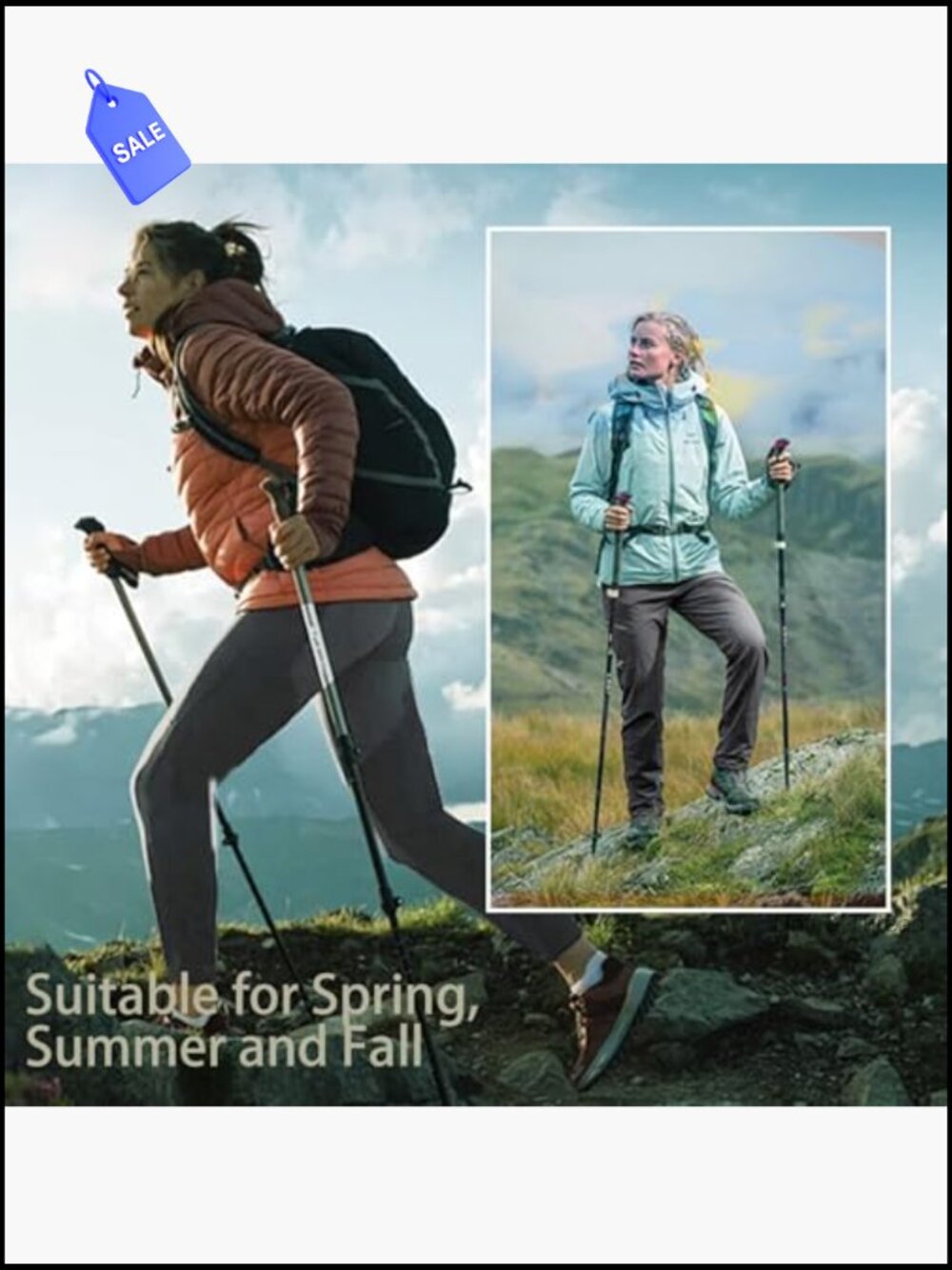 Women's Quick Dry Hiking Pants with Zipper Pockets Stretchy Athletic Joggers - Picture 6 of 6
